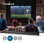 Nedis Soundbar | 2.0 | DSP Programmer | 40 W | 1 x Optisk / 1x 3.5 mm / 1x Coax Audio / 1x USB | 1x HDMI (with ARC) | Bluetooth® | Kan monteres | Sort