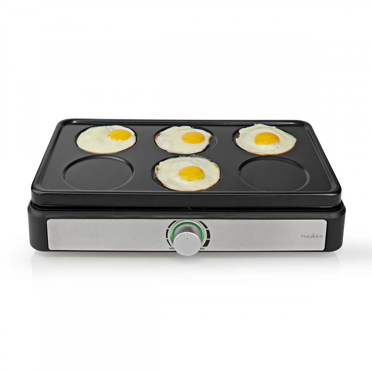 Nedis Woksæt | Grill | 6 Personer | Spatel | Indstilling af temperatur | Non-stick belægning | Rektangel