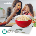 Nedis Køkkenvægt | Digital | Glas / Plastik | CR2032 Batteri | Hvid