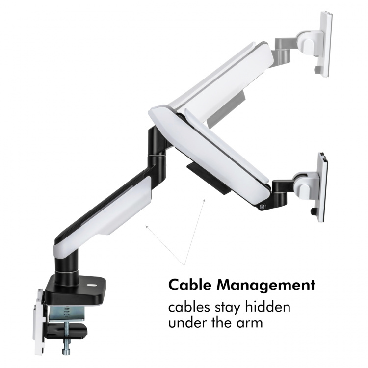 LogiLink Gaming-monitorarm 17-32 med belysning Svart/Vit