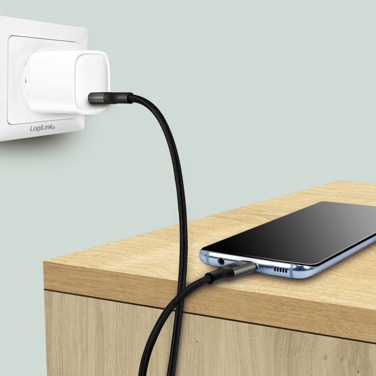 LogiLink USB-C - USB-C-kabel med display 100W 1 m Svart LogiLink USB-C - USB-C-kabel med display 100W 1 m Svart