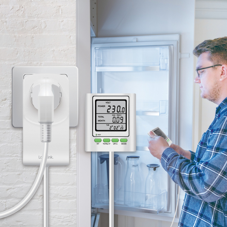 LogiLink Energimätare med kostnadsberäkning Extern display LogiLink Energimätare med kostnadsberäkning Extern display