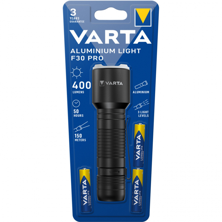 Varta Aluminium Light F30 Pro Ficklampa 400 lm Varta Aluminium Light F30 Pro Ficklampa 400 lm