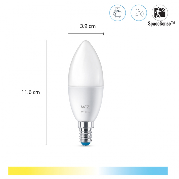 WiZ WiFi Smart LED E14 Kron 40W Varm-kallvit 470 lm 3 pack WiZ WiFi Smart LED E14 Kron 40W Varm-kallvit 470 lm 3 pack