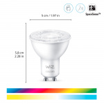 WiZ WiFi Smart LED GU10 50W Färg + Varm-kallvit 345 lm 3-pack WiZ WiFi Smart LED GU10 50W Färg + Varm-kallvit 345 lm 3-pack