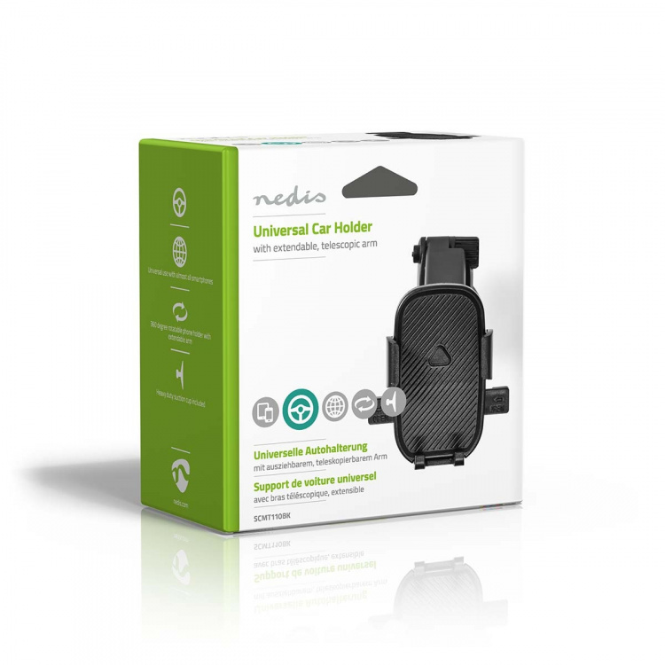 Nedis Smartphone Holder til Bil | I Bilrude | Universal | Telefon med minimal skærmstørrelse: 4.5 