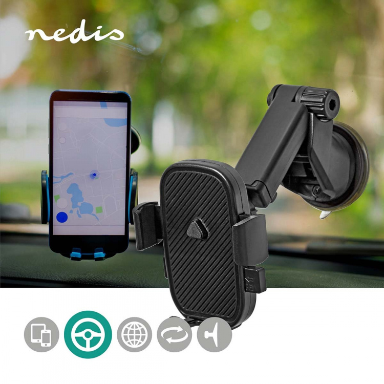 Nedis Smartphone Holder til Bil | I Bilrude | Universal | Telefon med minimal skærmstørrelse: 4.5 
