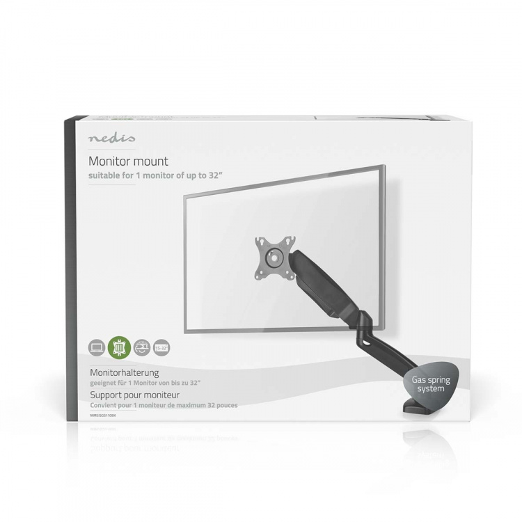Nedis Ergonomisk Skærmbeslag | Gasfjeder | 1 Skærm | 15 - 32 