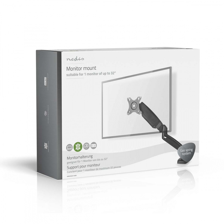 Nedis Ergonomisk Skærmbeslag | Gasfjeder | 1 Skærm | 15 - 32 