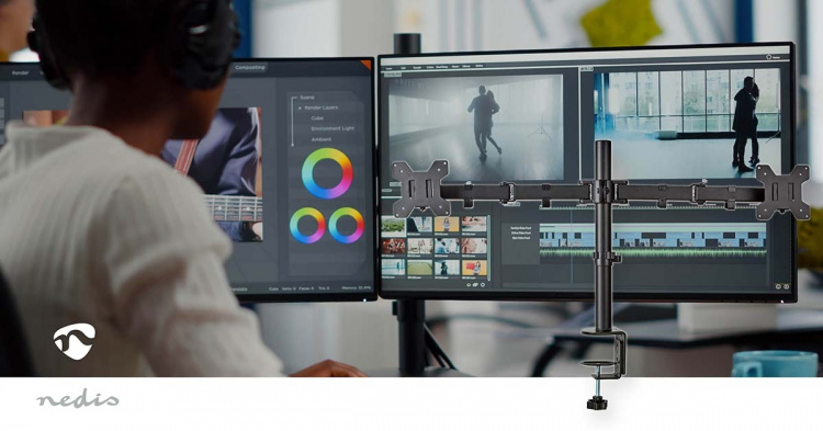 Nedis Ergonomisk Skærmbeslag | 2 Skærm(e) | 15 - 32 