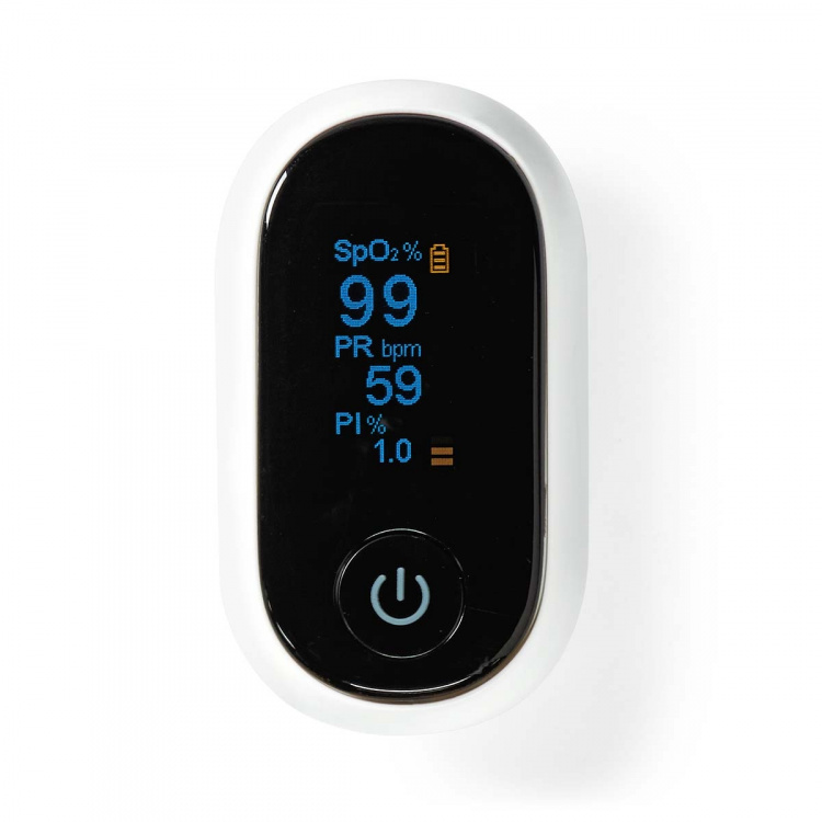 Nedis SmartLife Puls Oximeter | Bluetooth® | LED | Auditiv alarm / Iltmætning (SpO2) / Interferens mod bevægelser / Perfusionsindeks / Pulsfrekvens / Sensor med høj præcision | Hvid Nedis SmartLife Puls Oximeter | Bluetooth® | LED | Auditiv alarm / Iltmætning (SpO2) / Interferens mod bevægelser / Perfusionsindeks / Pulsfrekvens / Sensor med høj præcision | Hvid