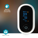 Nedis SmartLife Puls Oximeter | Bluetooth® | LED | Auditiv alarm / Iltmætning (SpO2) / Interferens mod bevægelser / Perfusionsindeks / Pulsfrekvens / Sensor med høj præcision | Hvid Nedis SmartLife Puls Oximeter | Bluetooth® | LED | Auditiv alarm / Iltmætning (SpO2) / Interferens mod bevægelser / Perfusionsindeks / Pulsfrekvens / Sensor med høj præcision | Hvid