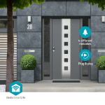 Nedis SmartLife Klokke | RF, frequency 433 Mhz | Tilbehør til: WIFICDP10GY / WIFICDP30WT / WIFICDP40CWT | Batteri / USB Drevet | 4 Lyde | 4.5 V DC / 5 V DC | Justérbar volume | Hvid