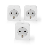 Nedis SmartLife Smart Plug | IP21 | Effektmåler | 3680 W | Type F (CEE 7/7) | 0 - 55 °C | Android™ / IOS | Hvid | 3 stk