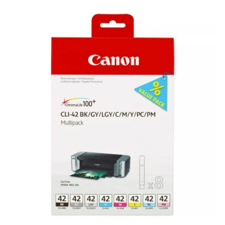 Canon Blæk Multipak 6384B010 CLI-42 BK/GY/LGY/C/M/Y/PC/PM