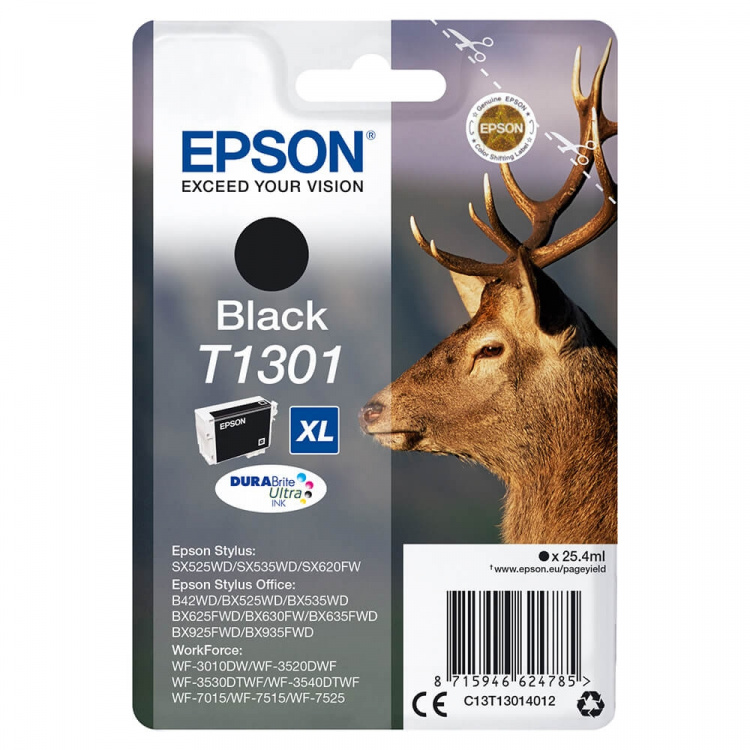 EPSON Blæk C13T13014012 T1301 Sort