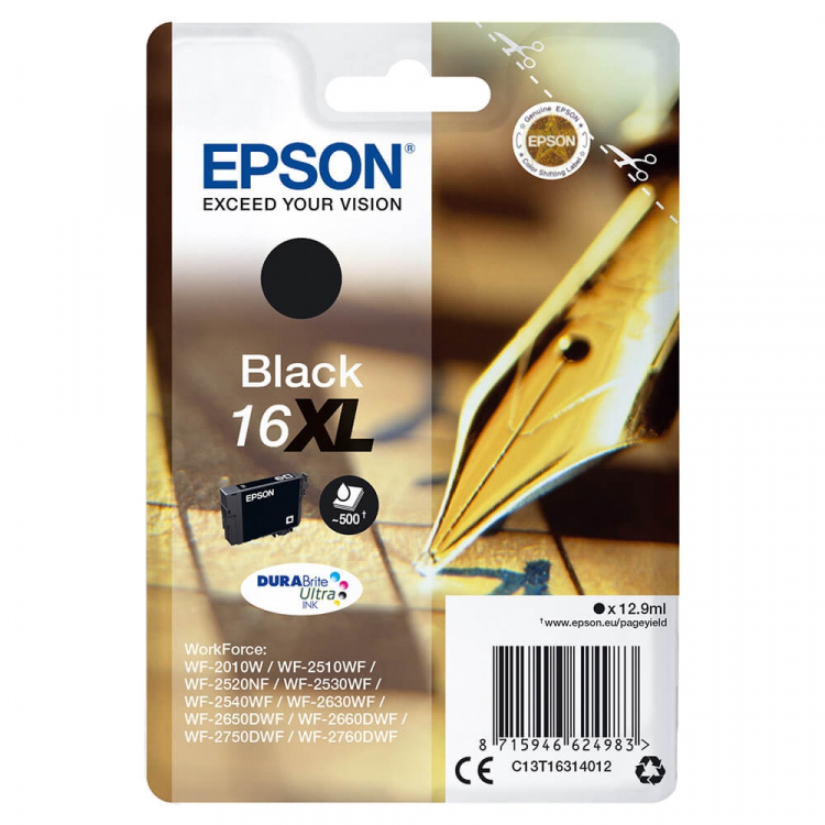 EPSON Blæk C13T16314012 16XL Sort