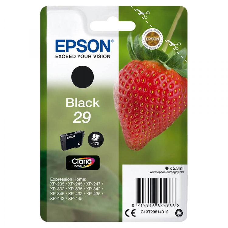 EPSON Blæk C13T29814012 29 Strawberry Sort
