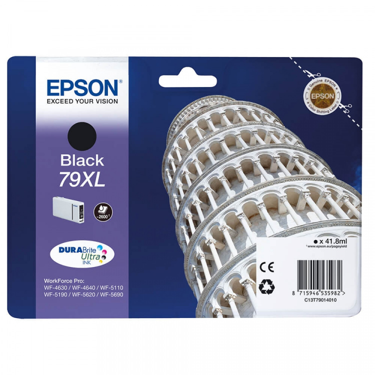 EPSON Blæk C13T79014010 79XL Tower of Pisa Sort