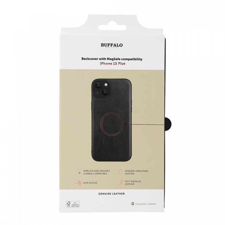 Buffalo Cover Læder Sort - iPhone 15 Plus Buffalo Cover Læder Sort - iPhone 15 Plus