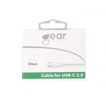 Gear Ladekabel USB-A-USB-C 2.0 0,3m Rundt Kabel Hvid