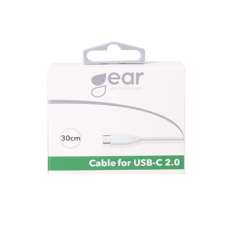 Gear Ladekabel USB-A-USB-C 2.0 0,3m Rundt Kabel Hvid