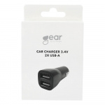 Gear Lader 12/24V 2xUSB-A 3,4A Sort