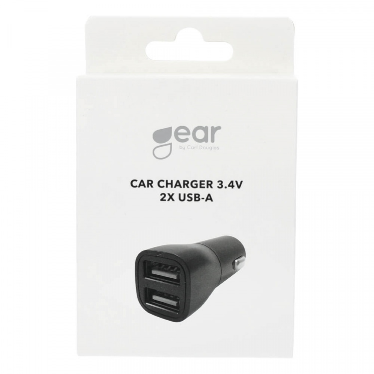 Gear Lader 12/24V 2xUSB-A 3,4A Sort