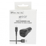 Gear Lader 12-24V 1xUSB 2,4A Sort Lightning kabel 1m MFI C89