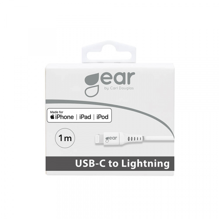 Gear Ladekabel USB-C til Lightning 1m Hvid MFI C94
