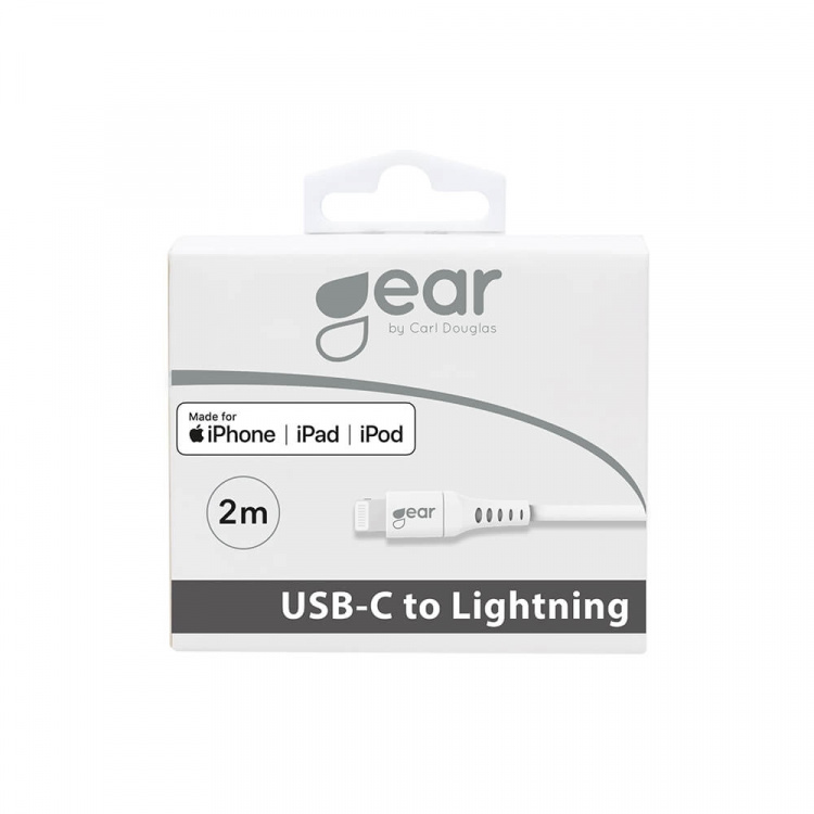 Gear Ladekabel USB-C til Lightning 2m Hvid MFI C94