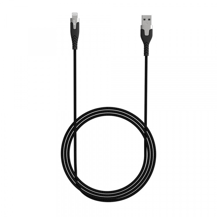 Gear Ladekabel PRO USB-A til Lightning C89 1.5m Sort Kevlarkabel m/Metalkobling