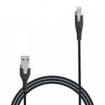 Gear Ladekabel PRO USB-A til Lightning C89 1.5m Sort Kevlarkabel m/Metalkobling