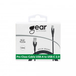 Gear Ladekabel PRO USB-A til USB-C 2.0 1.5m Sort Kevlarkabel m/Metalkobling