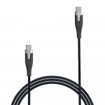 Gear Ladekabel PRO USB-C til USB-C 2.0 1.5m Sort Kevlarkabel m/Metalkobling
