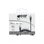 Gear Ladekabel PRO USB-C til Lightning C94 1.5m Sort Kevlarkabel m/Metalkobling