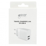 Gear Lader 220V 2xUSB-A 3,4A Hvid