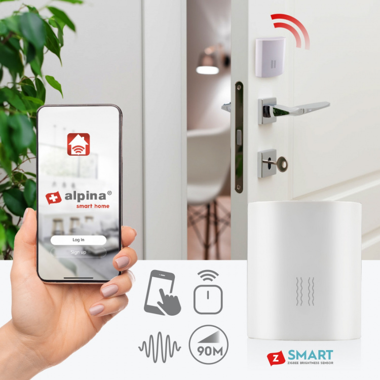 Alpina Zigbee smart vibrationssensor 3,4 x 4,1 cm Alpina Zigbee smart vibrationssensor 3,4 x 4,1 cm