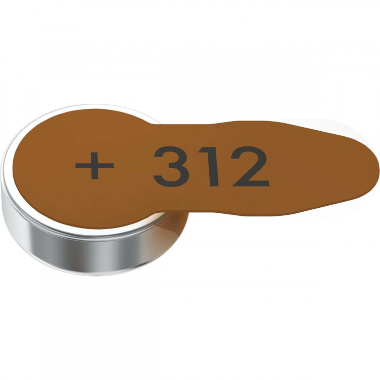 Varta Zink-Air Batteri Pr41 Type 312 | 1.45 V DC | 6-Blister | Hearing Aid | Brun