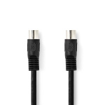 Nedis DIN Audio kabel | DIN 5-Pin Han | DIN 5-Pin Han | Nikkelplateret | 1.00 m | Runde | PVC | Sort | Label