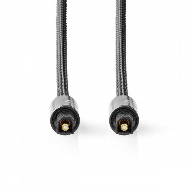 Nedis Optisk lydkabel | TosLink Male | TosLink Male | 5.00 m | Runde | Flettet | Gun Metal Grå | Cover Window Box