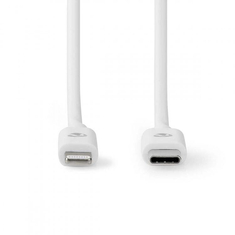 Nedis Lightning Kabel | USB 2.0 | Apple Lightning 8-pin | USB-C™ Han | 480 Mbps | Nikkelplateret | 1.00 m | Runde | PVC | Hvid | Label