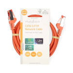 Nedis Kat 6 kabel | RJ45 Han | RJ45 Han | S/FTP | 1.00 m | Runde | LSZH | Orange | Label