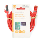 Nedis Kat 6 kabel | RJ45 Han | RJ45 Han | S/FTP | 1.00 m | Runde | LSZH | Rød | Label