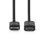 Nedis DisplayPort adapter | DisplayPort Han | HDMI™ Stik | 8K@30Hz | Nikkelplateret | Lige | 1.80 m | Runde | TPE | Sort | Konvolut