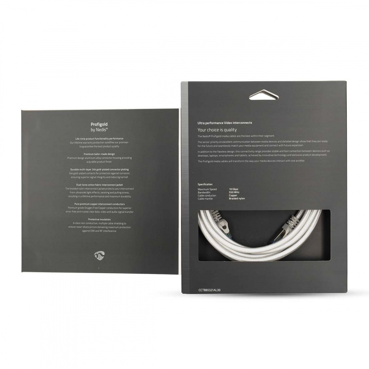 Nedis CAT6a netværkskabel | S/FTP | RJ45 Han | RJ45 Han | 3.00 m | Snagless | Runde | Flettet / PVC | Sølv | Cover Window Box