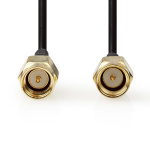 Nedis Antennekabel | SMA Han | SMA Han | Guldplateret | 50 Ohm | Enkelt afskærmet | 5.00 m | Runde | PVC | Sort | Label