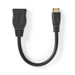 Nedis High Speed ​​HDMI ™ kabel med Ethernet | HDMI™ Mini-stik | HDMI ™ -udgang | 4K@30Hz | 10.2 Gbps | 0.20 m | Runde | PVC | Sort | Box