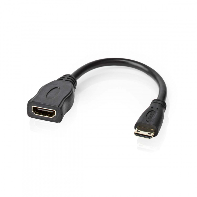 Nedis High Speed ​​HDMI ™ kabel med Ethernet | HDMI™ Mini-stik | HDMI ™ -udgang | 4K@30Hz | 10.2 Gbps | 0.20 m | Runde | PVC | Sort | Box