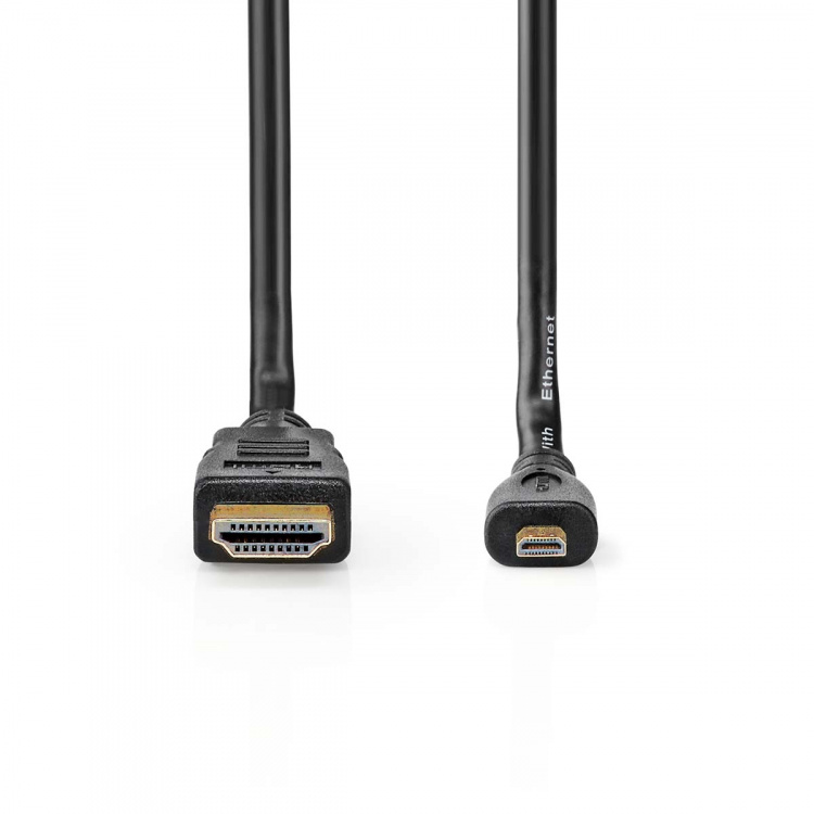 Nedis High Speed ​​HDMI ™ kabel med Ethernet | HDMI™ Stik | HDMI™ Micro-stik | 4K@30Hz | 10.2 Gbps | 1.50 m | Runde | PVC | Sort | Label